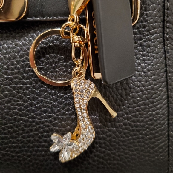 Rhinestone high heel keychain bag charm - Picture 3 of 5